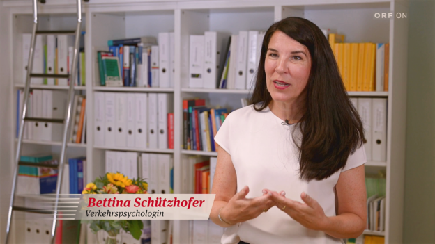 Bettina Schützhofer in der ORF Autofocus Sendung zum Thema Auto und Identität