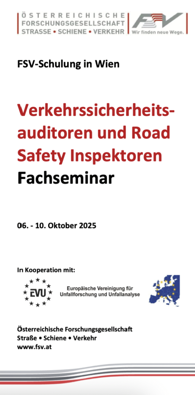 Fachseminar für Verkehrssicherheitsauditor:innen und Road Safety Inspektor:innen